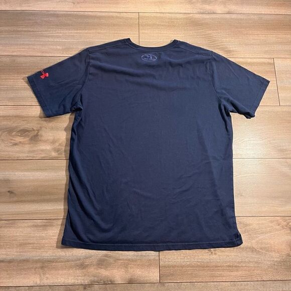 Under Armour‎ Navy Logo Athletic Workout Tshirt Men XL Bin A-39 - Picture 4 of 4